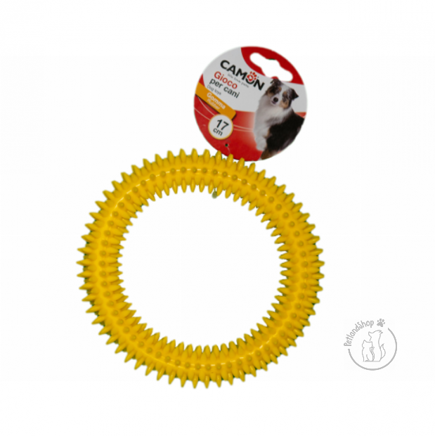 kutya, fogerősítő, maszírozó, gyűrűs, sárga, játék