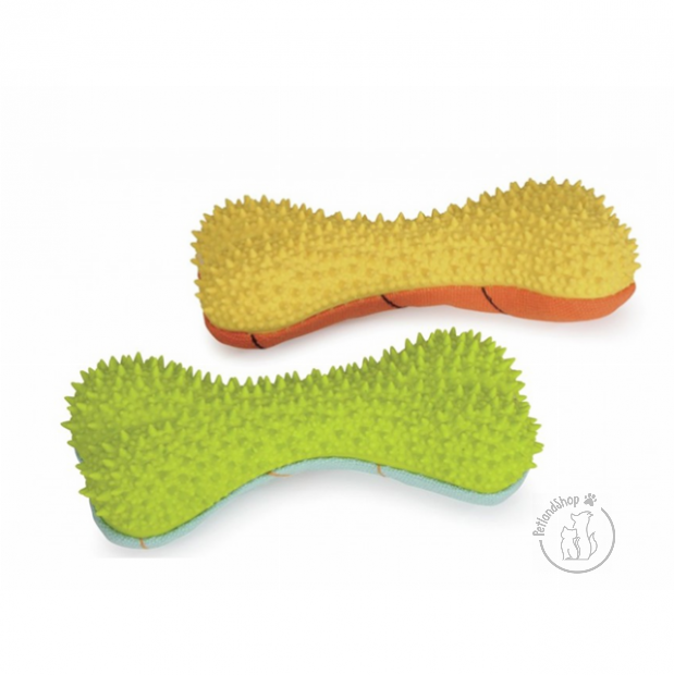 kutya, fogtisztító, csont, zöld, sárga