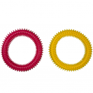 kutya, fogerősítő, maszírozó, gyűrűs, rózsaszín, sárga, játék