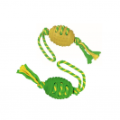 kutya, köteles, labda, játék, zöld, sárga