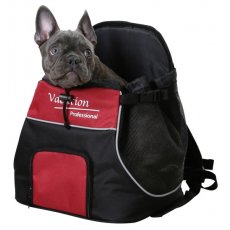 kisállat, kutya, hordozó, hátizsák, piros, és, fekete